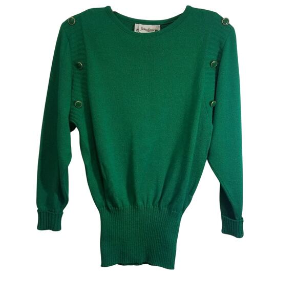Neiman Marcus Sweater Womens 10 Green Pullover Made in USA Vintage - Picture 4 of 10